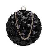 Black Sequence Round Clutch