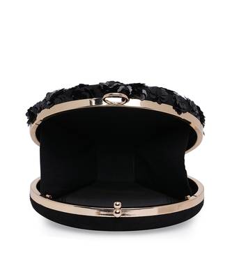 Black Sequence Round Clutch 7