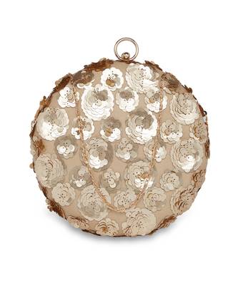 Gold Flowers Round Clutch 1