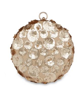 Gold Flowers Round Clutch 2
