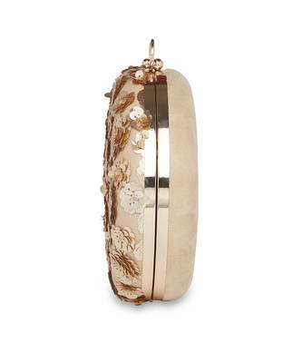Gold Flowers Round Clutch 5