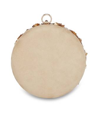 Gold Flowers Round Clutch 6