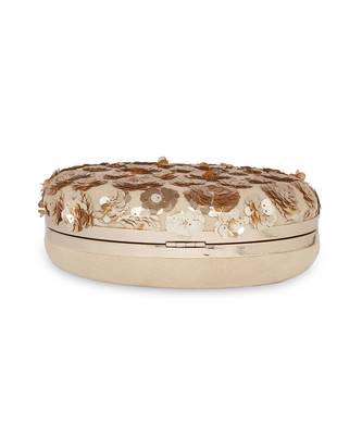 Gold Flowers Round Clutch 7