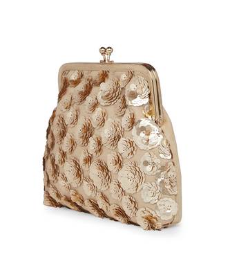 Gold Flowers Pouch Clutch 2