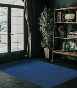 Navy Blue Wool Arizona 3X5 Feet  Hand-Woven Carpet- Rug by Saraswati Global