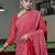 Red printed pure georgette saree with blouse