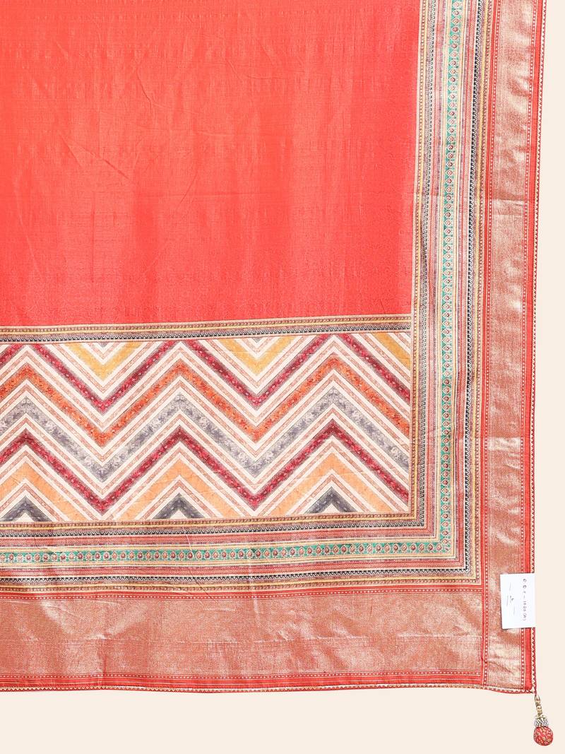 Multi Colour Embroidered Silk Traditional Lehnga Choli with Blouse Free Size