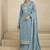 Aqua Blue Premium Silk Straight Suits