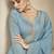 Aqua Blue Premium Silk Straight Suits