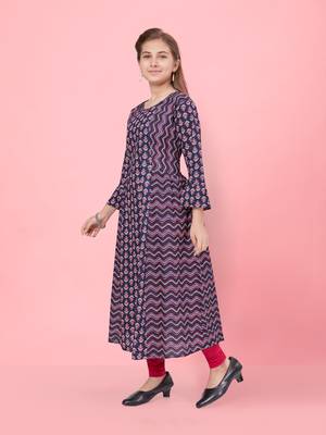 Blue printed cotton kids-tops 2