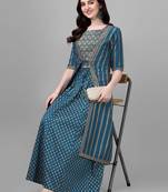 Women's Gold Printed Silk Blend Ethnic Jacket And Top With Skirt (MAK47SKIRT) 