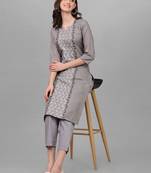 Women's Gold Printed Silk Blend Ethnic Jacket And Top With Skirt (MAK47SKIRT) 