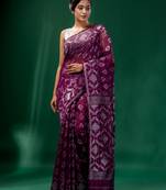 Magenta Cotton Silk Handwoven Soft Jamdani Saree Without Blouse