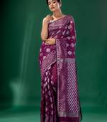 Magenta Cotton Silk Handwoven Soft Jamdani Saree Without Blouse