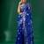 Royal Blue Cotton Silk handwoven soft Jamdani saree