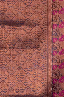Navy Blue Cotton Silk saree with woven design