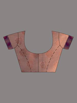Pearl Pink Cotton Silk saree with woven design 5
