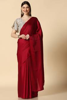 Maroon Supper Soft Burfi Silk With Important Lycra Blouse