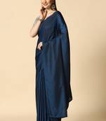Navy Blue Supper Soft Burfi Silk With Important Lycra Blouse