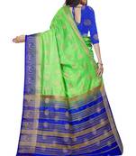 PARROT GREEN PATLANI STYLE PESENTING KANJIVARAM SAREE