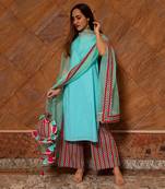 Siya Light Blue Cotton Kurta Set