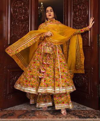 Yellow Mastani Anarkali Set 1