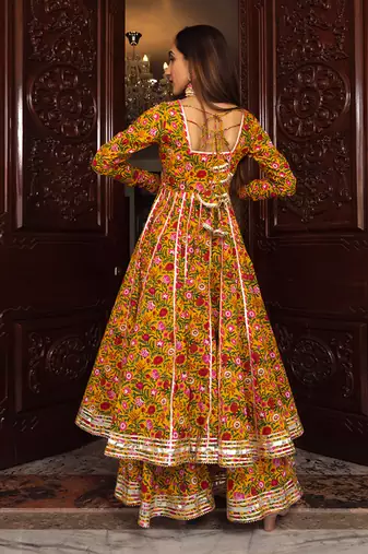 Yellow Mastani Anarkali Set