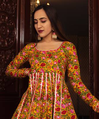 Yellow Mastani Anarkali Set 4