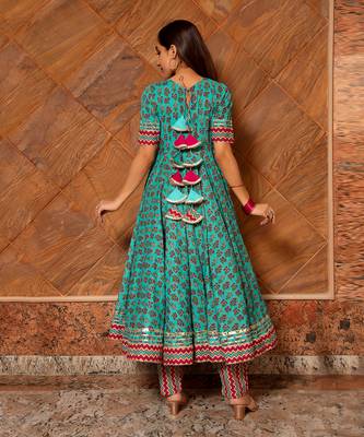 Turquoise Saanchi  Anarkali Set 3