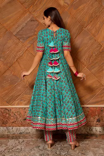 Turquoise Saanchi  Anarkali Set
