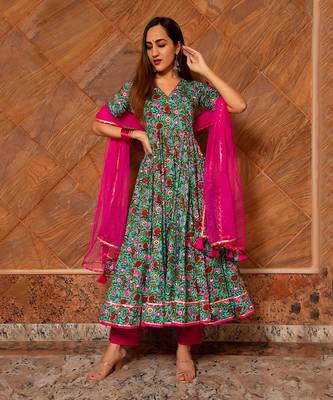 Multicolor Surangi Kalidar Anarkali Set 2