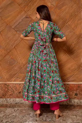 Multicolor Surangi Kalidar Anarkali Set