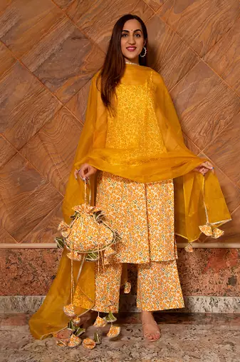 Ruhani Mustard Kurta Set