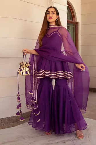 Masakali Purple Sharara Set