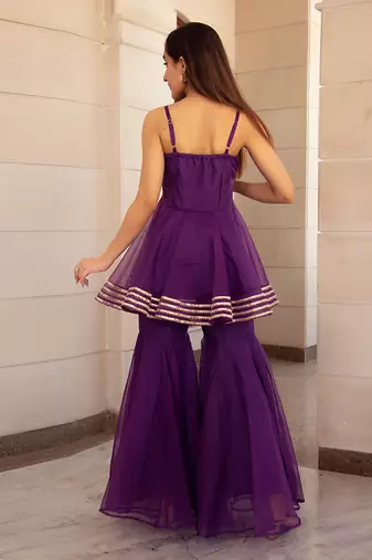 Masakali Purple Sharara Set