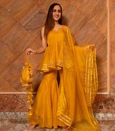 Mustard Haldi Sharara Set for Women