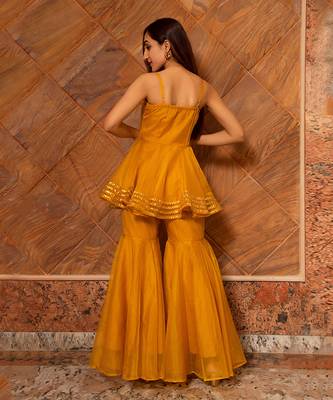 Mustard Haldi Sharara Set for Women 3