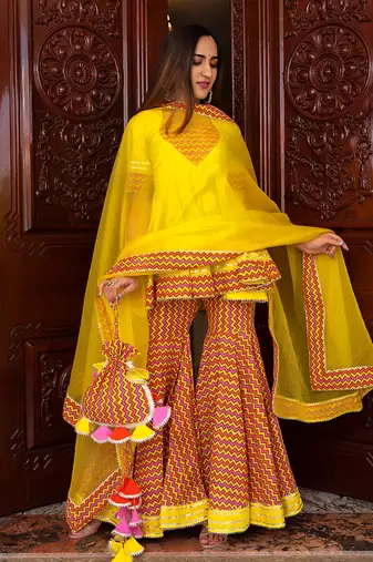 Tuscan Yellow Sharara Set