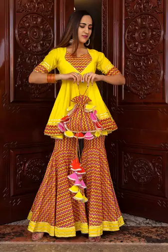 Tuscan Yellow Sharara Set