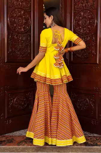 Tuscan Yellow Sharara Set