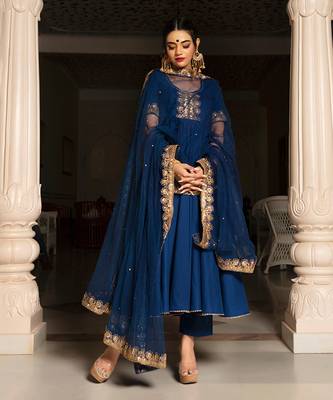 Minakari Blue Anarkali Set 3