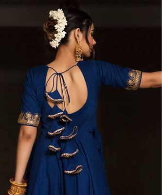 Minakari Blue Anarkali Set 4
