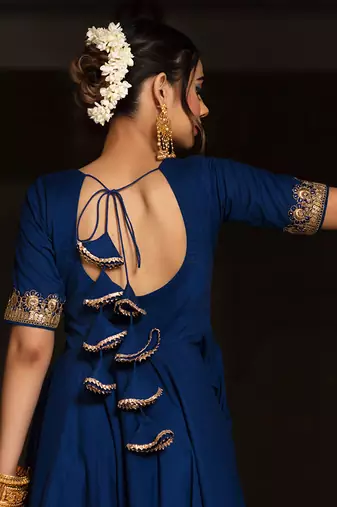 Minakari Blue Anarkali Set
