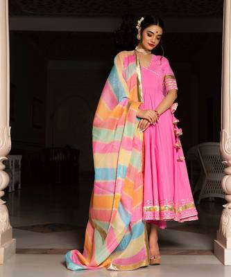 Rose Pink Angrakha Set 1