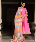 Rose Pink Angrakha Set