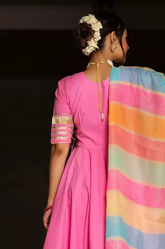 Rose Pink Angrakha Set