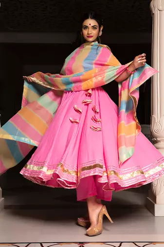 Rose Pink Angrakha Set