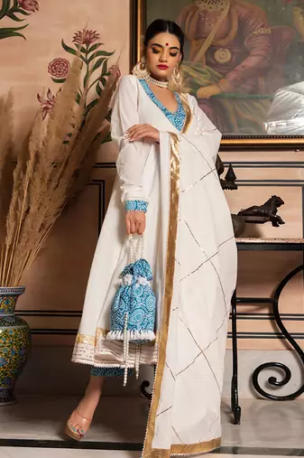 Mogra White Angrakha Set