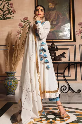 Mogra White Angrakha Set