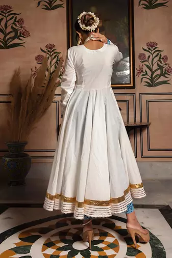Mogra White Angrakha Set